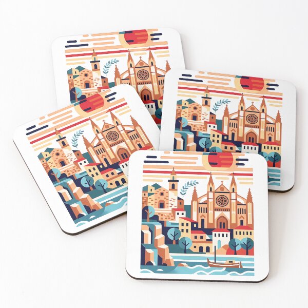 Item preview, Mallorca Spain Travel Souvenir - La Seu Cathedral & Mediterranean Coast Art designed and sold by OzzFrequency.