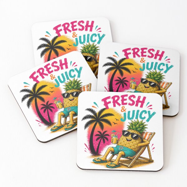Item preview, Fresh & Juicy Pineapple – Funny Summer Beach Vibes | Cute Tropical Vacation Cartoon designed and sold by LittleGinnyArt.