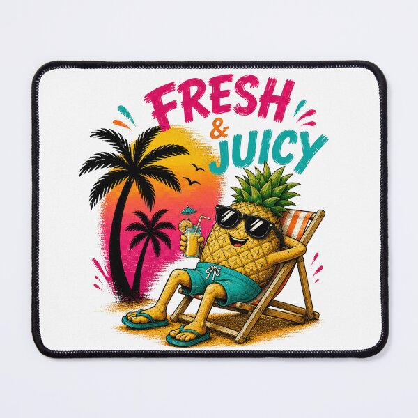 Item preview, Fresh & Juicy Pineapple – Funny Summer Beach Vibes | Cute Tropical Vacation Cartoon designed and sold by LittleGinnyArt.
