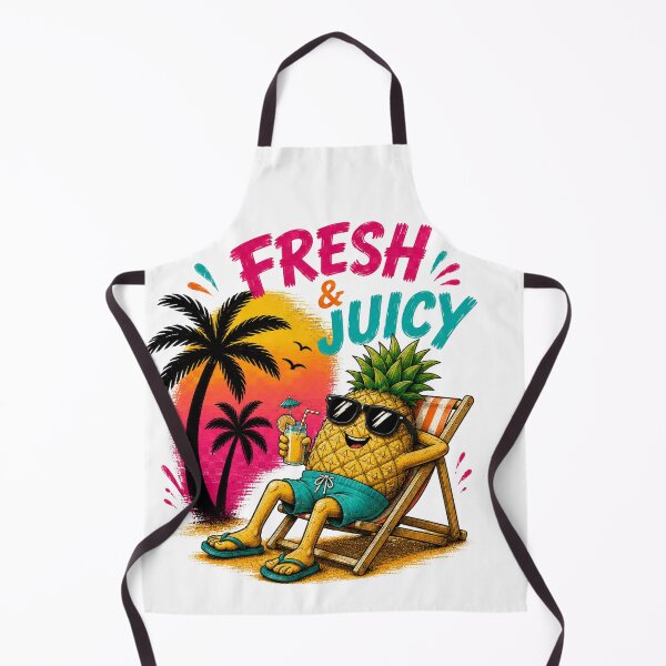 Item preview, Fresh & Juicy Pineapple – Funny Summer Beach Vibes | Cute Tropical Vacation Cartoon designed and sold by LittleGinnyArt.