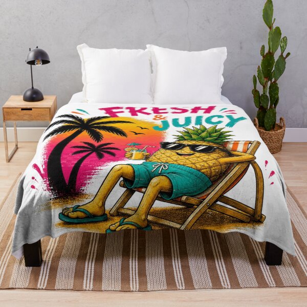 Item preview, Fresh & Juicy Pineapple – Funny Summer Beach Vibes | Cute Tropical Vacation Cartoon designed and sold by LittleGinnyArt.