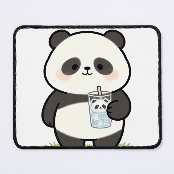 Item preview, Grumpy Chubby Panda With Boba Tea designed and sold by a575642903.
