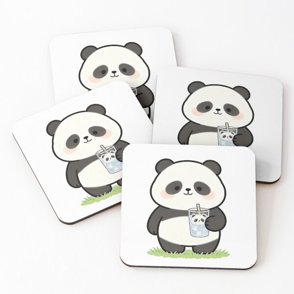 Item preview, Grumpy Chubby Panda With Boba Tea designed and sold by a575642903.