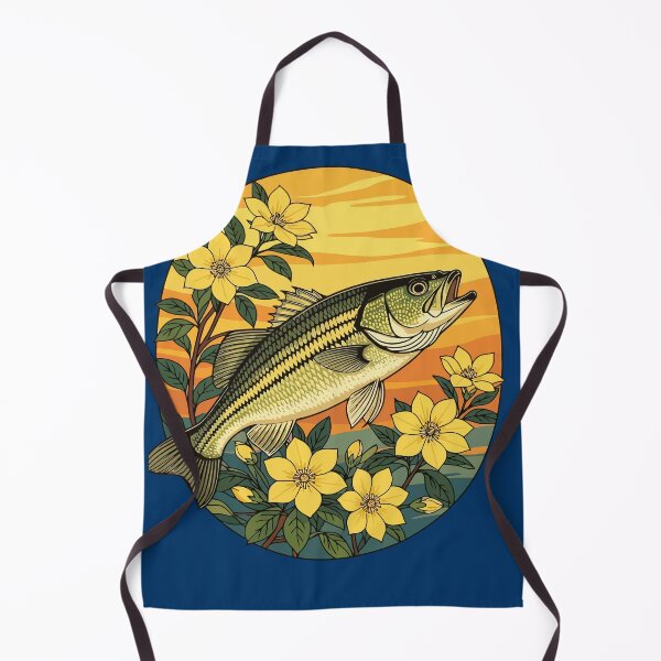 Item preview, Leaping Striped Bass and Jasmine Flowers designed and sold by taiche.