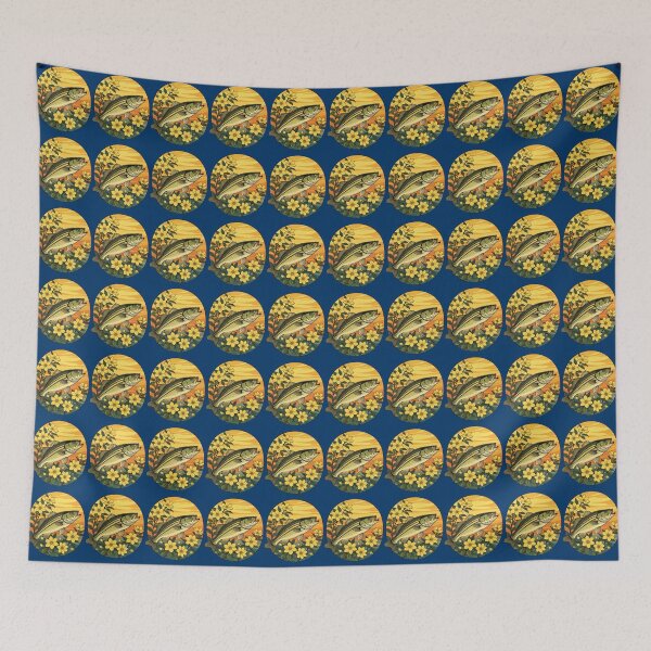 Item preview, Leaping Striped Bass and Jasmine Flowers designed and sold by taiche.