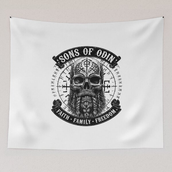 Item preview, Sons of Odin – Faith Family Freedom | Viking Skull Warrior designed and sold by Bizon2910.