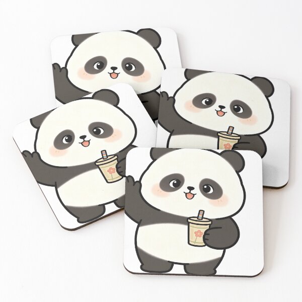 Item preview, Waving Kawaii Panda With Floral Boba designed and sold by a575642903.