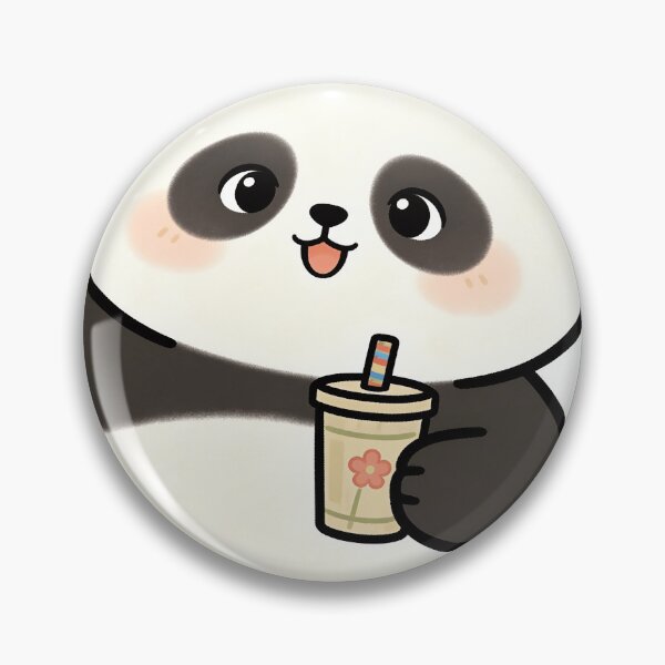 Item preview, Waving Kawaii Panda With Floral Boba designed and sold by a575642903.