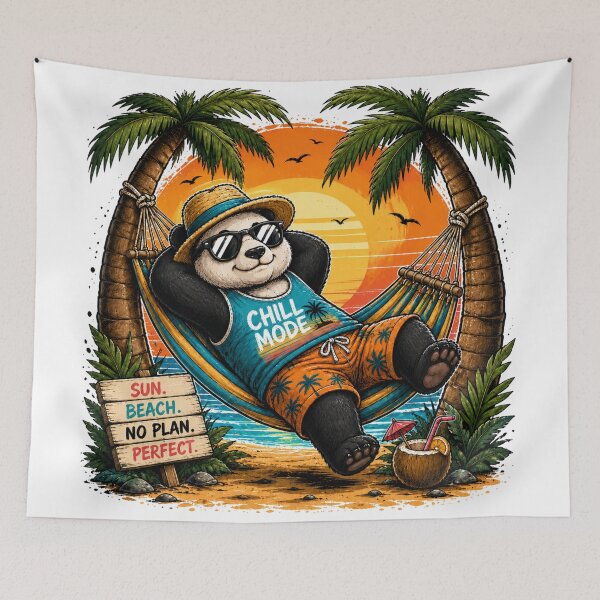 Item preview, Chill Mode Panda – Cute Summer Beach Vibes | Funny Vacation Animal Cartoon designed and sold by LittleGinnyArt.