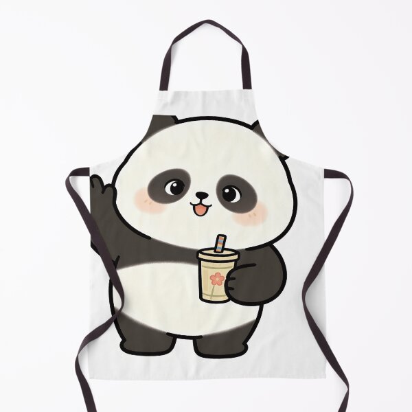 Item preview, Waving Kawaii Panda With Floral Boba designed and sold by a575642903.