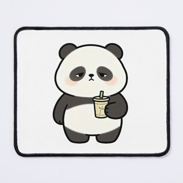 Item preview, Grumpy Chubby Panda With Boba Tea designed and sold by a575642903.
