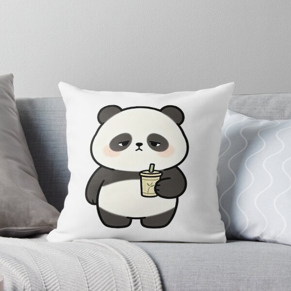 Item preview, Grumpy Chubby Panda With Boba Tea designed and sold by a575642903.
