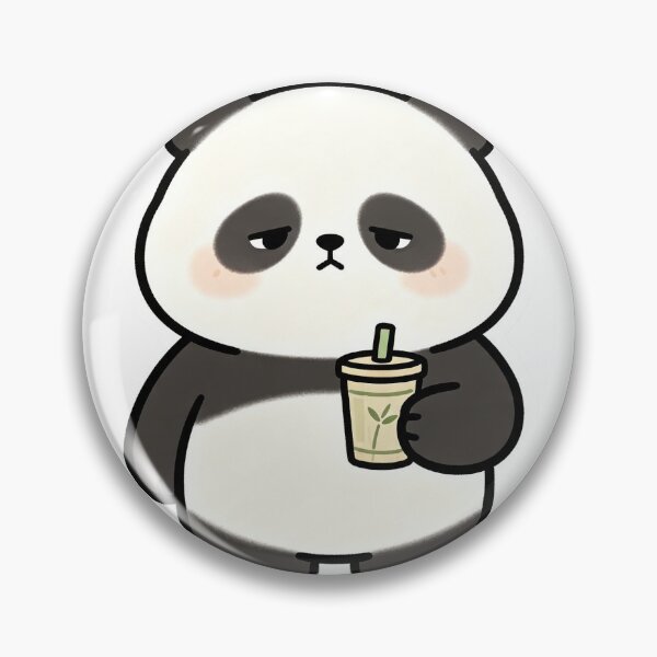 Item preview, Grumpy Chubby Panda With Boba Tea designed and sold by a575642903.