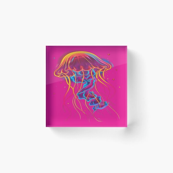 Item preview, The Luminous Dancer of the Cosmic Abyss, Neon Rainbow Medusa - Psychedelic Art with Multicolored Luminous Tentacles designed and sold by RAYBIL.