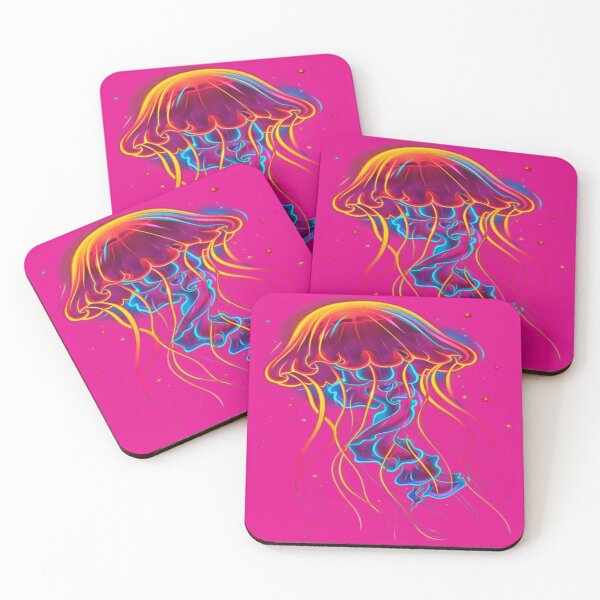 Item preview, The Luminous Dancer of the Cosmic Abyss, Neon Rainbow Medusa - Psychedelic Art with Multicolored Luminous Tentacles designed and sold by RAYBIL.
