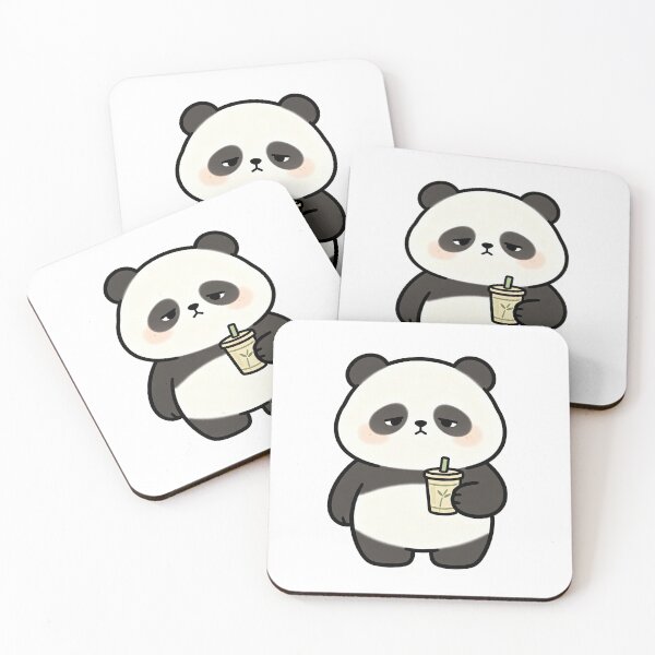 Item preview, Grumpy Chubby Panda With Boba Tea designed and sold by a575642903.