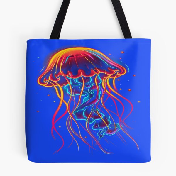 Item preview, The Luminous Dancer of the Cosmic Abyss, Neon Rainbow Medusa - Psychedelic Art with Multicolored Luminous Tentacles designed and sold by RAYBIL.