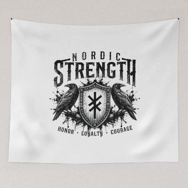 Item preview, Nordic Strength – Ravens & Shield | Viking Warrior designed and sold by Bizon2910.