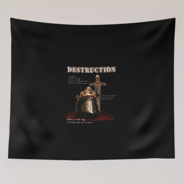 Item preview, Destruction and Balance - Medieval Knight Helmet and Sword Streetwear  designed and sold by AlwinEckertArt.