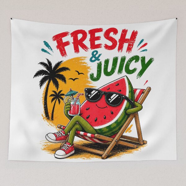 Item preview, Fresh & Juicy Watermelon | Funny Summer Fruit Cartoon with Sunglasses designed and sold by LittleGinnyArt.