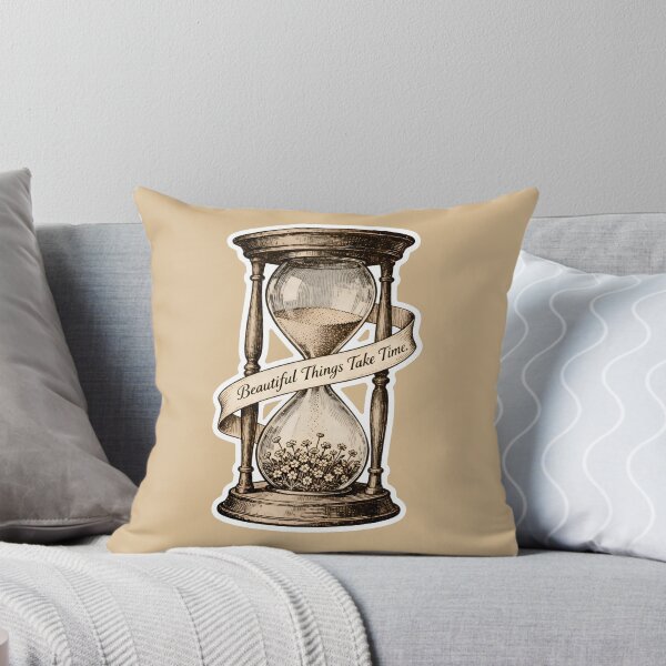 Item preview, Beautiful Things Take Time – Vintage Hourglass Blooming Flowers Patience Sticker designed and sold by Ideeplyfeltit.