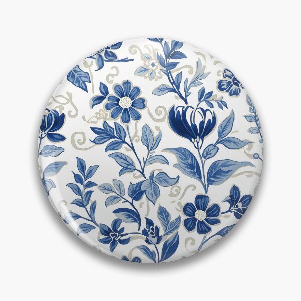 Item preview, Elegant Blue Floral Botanical Pattern Peranakan Inspired Design designed and sold by GrinGalore.
