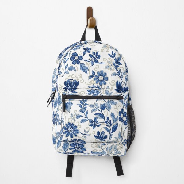 Item preview, Elegant Blue Floral Botanical Pattern Peranakan Inspired Design designed and sold by GrinGalore.