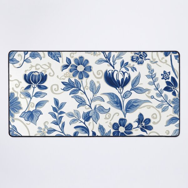Item preview, Elegant Blue Floral Botanical Pattern Peranakan Inspired Design designed and sold by GrinGalore.