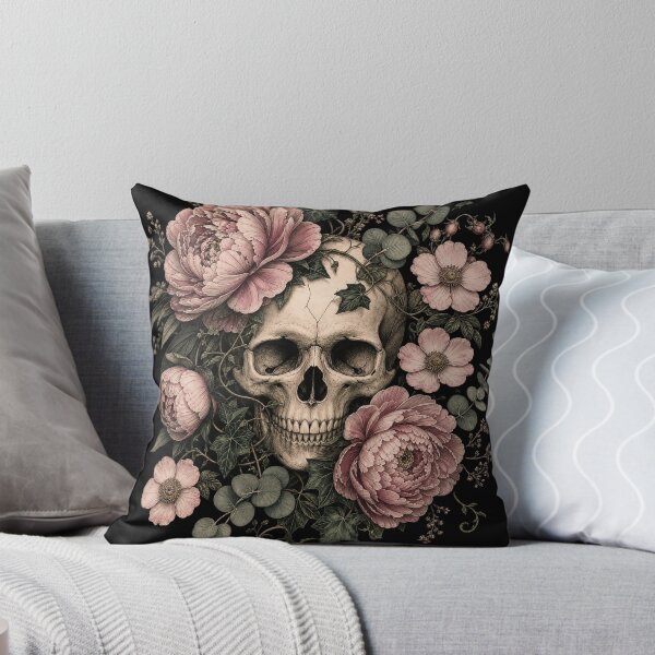 Item preview, Skulls with Flowers | Gothic Floral Skull Botanical Graphic  designed and sold by rushaib.