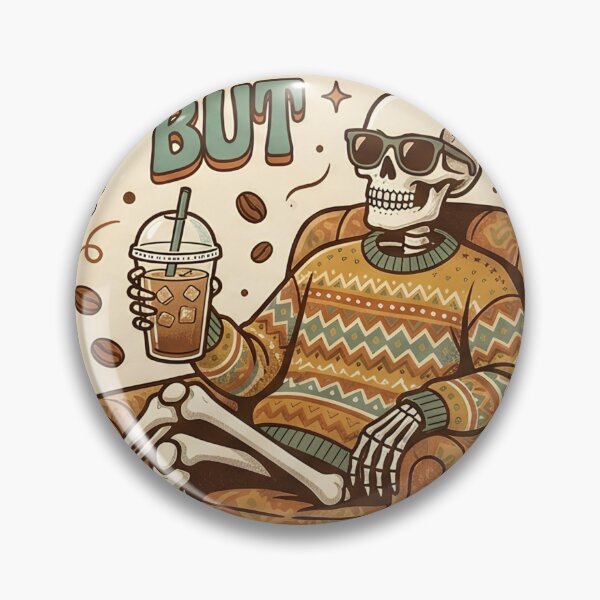 Item preview, Dead Inside But Vibing Retro Skeleton Iced Coffee designed and sold by Groovy Nest.