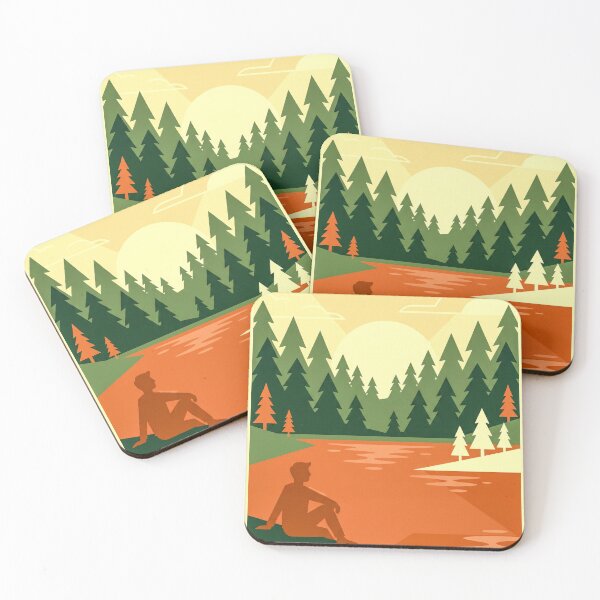 Item preview, Peaceful Forest Lake Sunset View designed and sold by hattie's.
