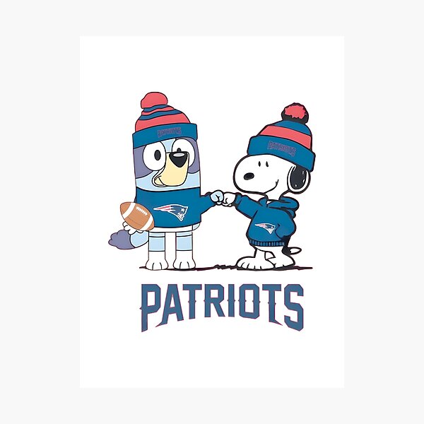 Item preview, Bluey Snoopy Patriots Fist Bump Fan Art designed and sold by SunflowerAmArt.