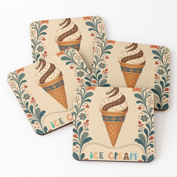 Item preview, Copy of Wall Art - Postcard - Folk‑Art Ice Cream Charm designed and sold by ForeverPrintsOK.