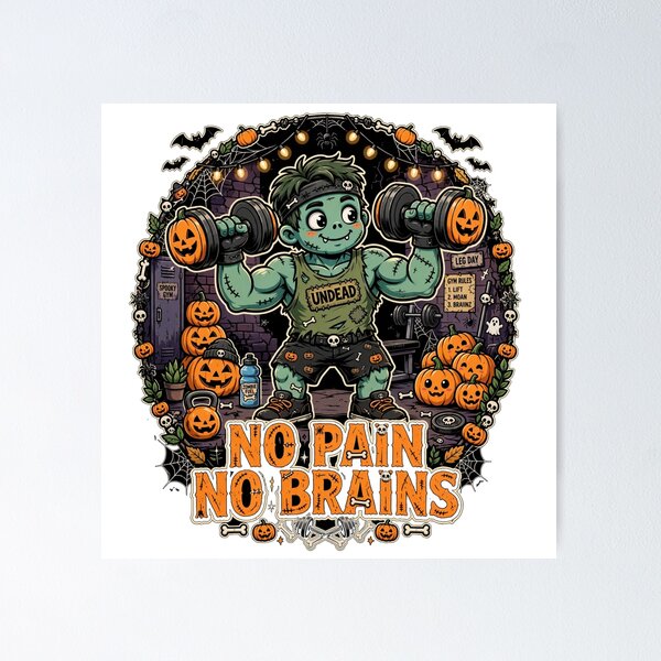 Item preview, No Pain No Brains designed and sold by HAYA6395.