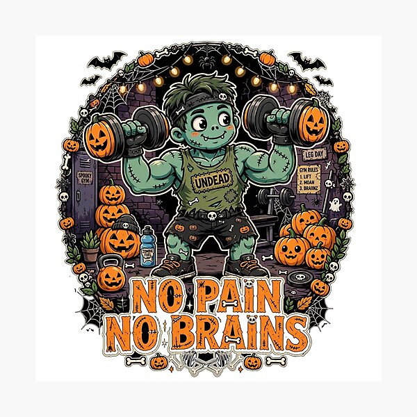 Item preview, No Pain No Brains designed and sold by HAYA6395.