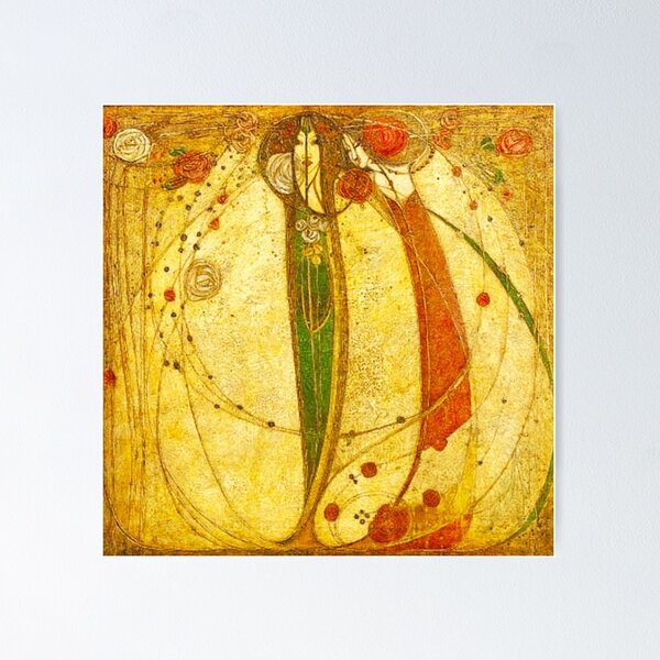 Item preview, White Rose and Red Rose by Margaret Macdonald Mackintosh (1902) designed and sold by Vernissage-dart.