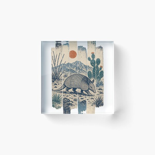 Item preview, Armadillo in the Desert Scrub Wild Animal Wildlife Art designed and sold by VisualArtsOasis.