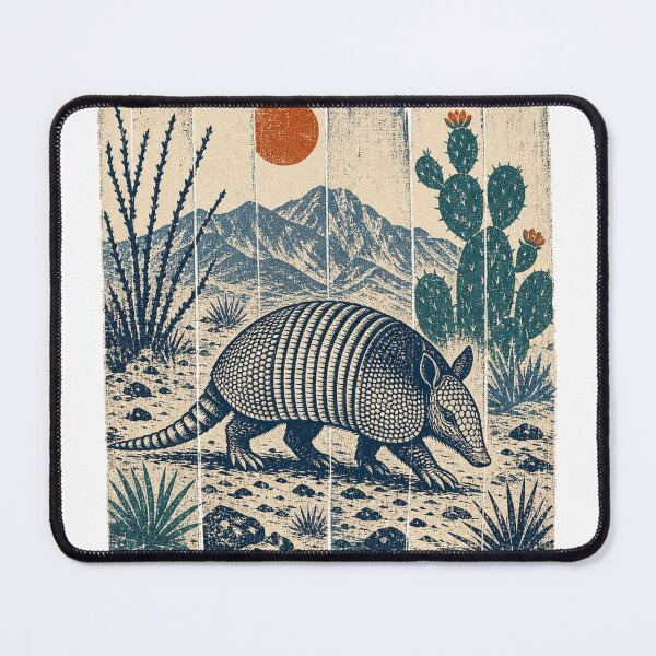 Item preview, Armadillo in the Desert Scrub Wild Animal Wildlife Art designed and sold by VisualArtsOasis.