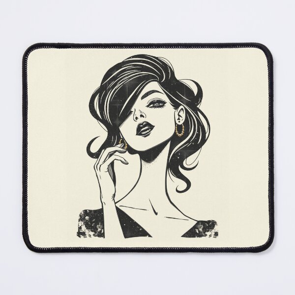 Item preview, Retro Glamour Gothic Woman Portrait Art designed and sold by ERODED SELF.