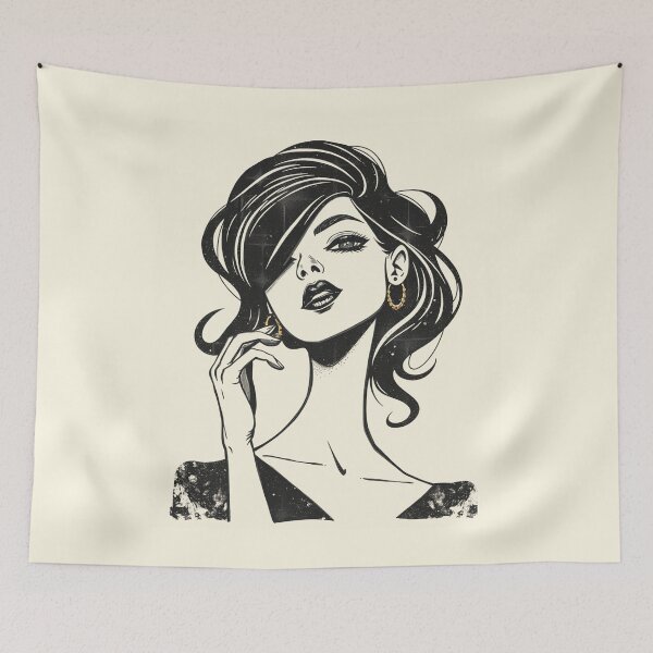 Item preview, Retro Glamour Gothic Woman Portrait Art designed and sold by ERODED SELF.