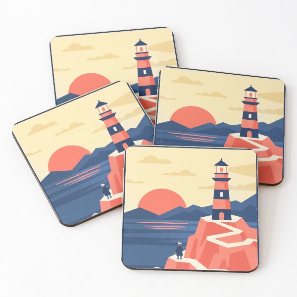 Item preview, Póster de viaje retro "Aventura costera con faro" designed and sold by hattie's.
