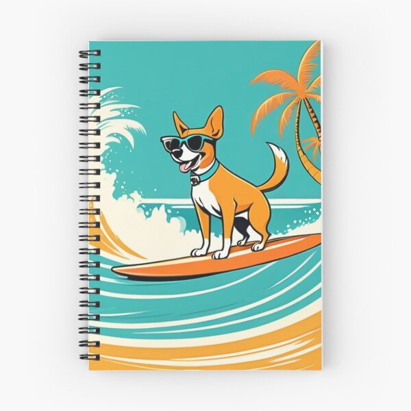 Item preview, Travel - Stylized Surfing Dog, Sunny Vintage Illustration designed and sold by World-Pets.