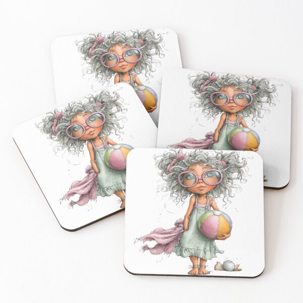Item preview, Cute girl holding a ball - whimsical design designed and sold by Lines, forms and colors.