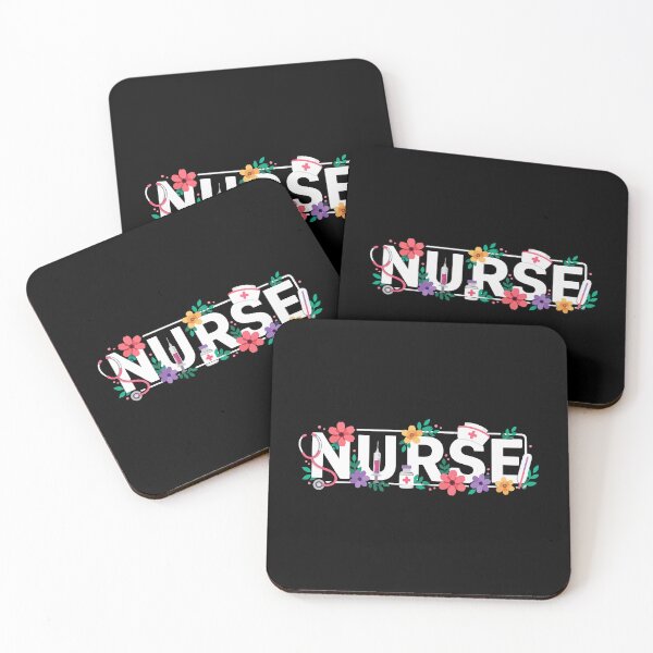 Item preview, NURSE Minimal Floral Typography designed and sold by YNELENT.