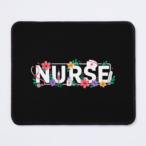 Item preview, NURSE Minimal Floral Typography designed and sold by YNELENT.