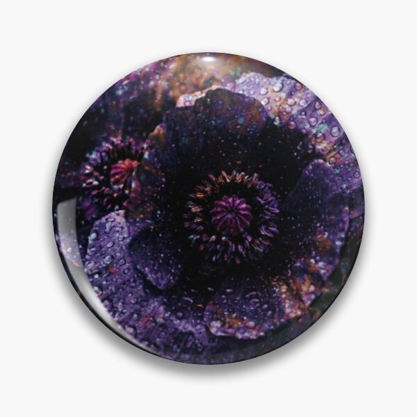 Item preview, Mystical Dark Purple Poppies in Rain designed and sold by WitchyBotanicaArt.