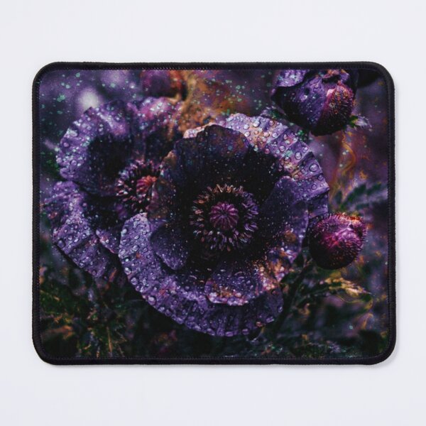 Item preview, Mystical Dark Purple Poppies in Rain designed and sold by WitchyBotanicaArt.