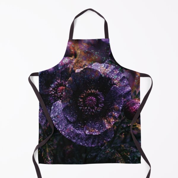 Item preview, Mystical Dark Purple Poppies in Rain designed and sold by WitchyBotanicaArt.