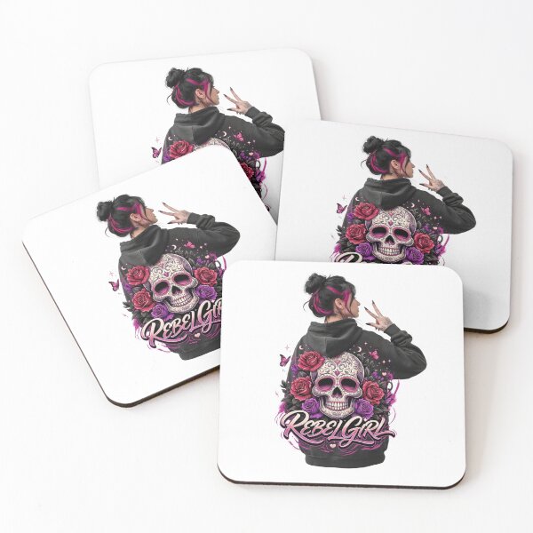 Item preview, Rebel Girl Gothic Skull Hoodie T-Shirt – Dark Feminine Coquette Alternative Art for Tattoo Lovers, Biker Girls & Halloween Fashion designed and sold by GemBob Creations.