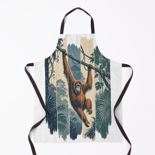 Item preview, Orangutan in the Misty Jungle Wild Animal Nature Illustration designed and sold by VisualArtsOasis.